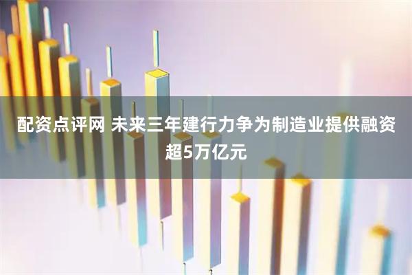 配资点评网 未来三年建行力争为制造业提供融资超5万亿元